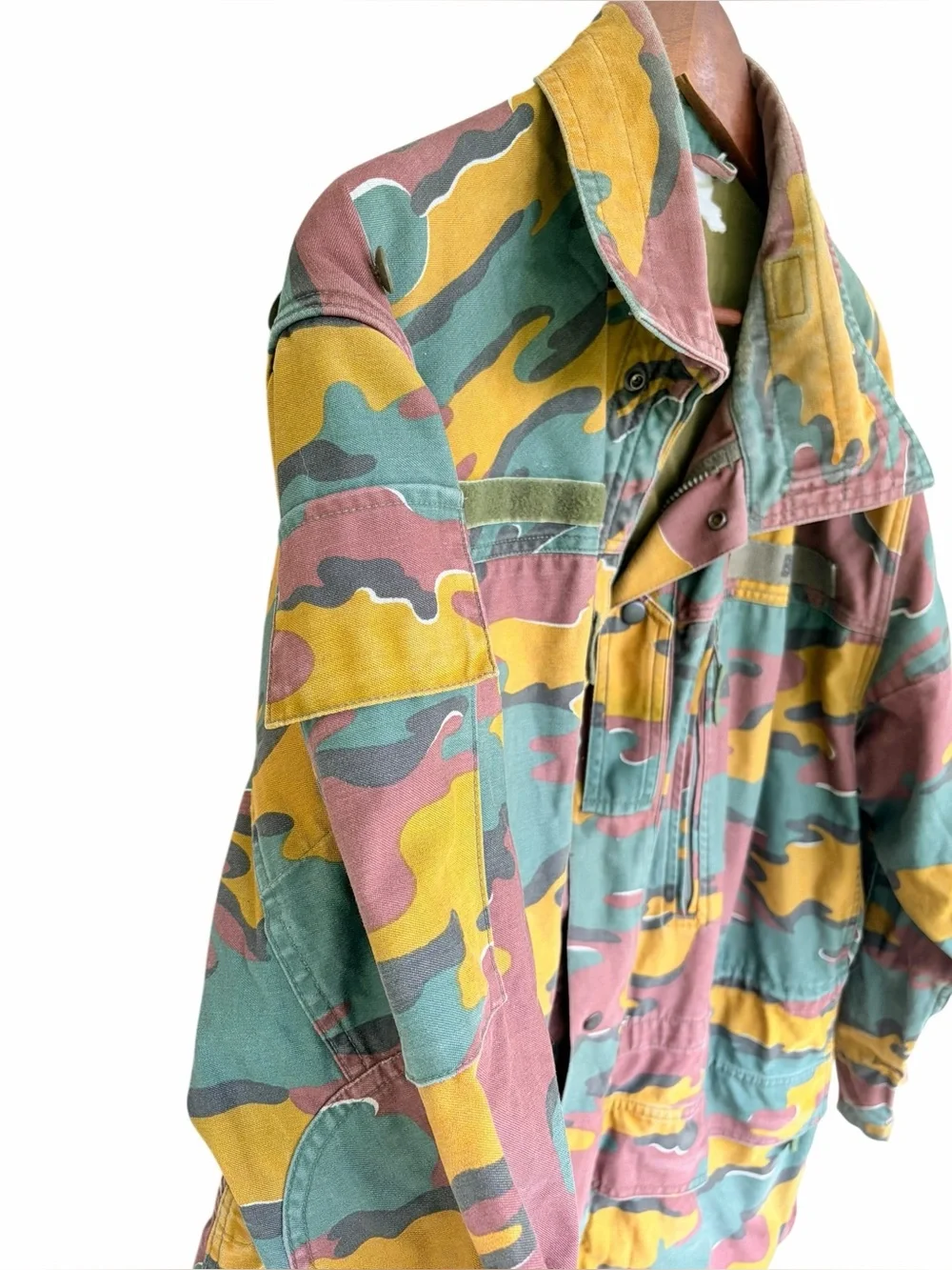 Vintage Belgium Army Jacket Military-Style Camouflage Field Jacket Reversible